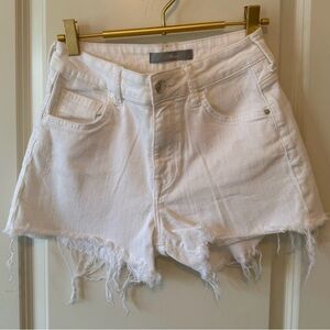 Mavi White Frayed Hem Jean Shorts